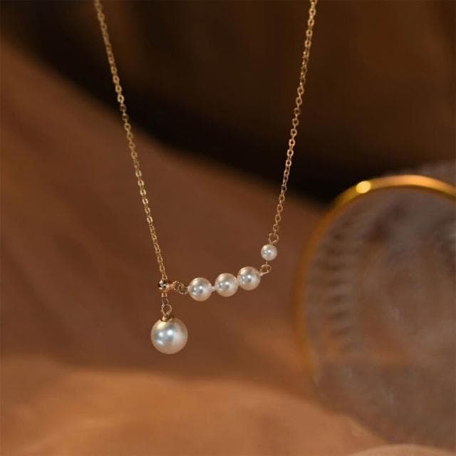 項鏈 新款珍珠項鏈輕奢小眾流蘇鏈潮年輕感鎖骨鏈女可調節直播 項鍊女珍珠項鍊時尚百搭吊墜項鍊長項鍊飾品毛衣鍊生日禮物