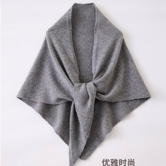 比比優 100%羊毛披肩三角巾女針織領巾護頸披肩秋冬新披肩外搭圍巾批