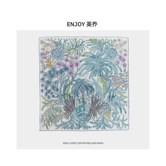 好夢想精品館  英喬圍巾桑蠶絲真絲絲巾羊毛大方巾女秋冬雙面