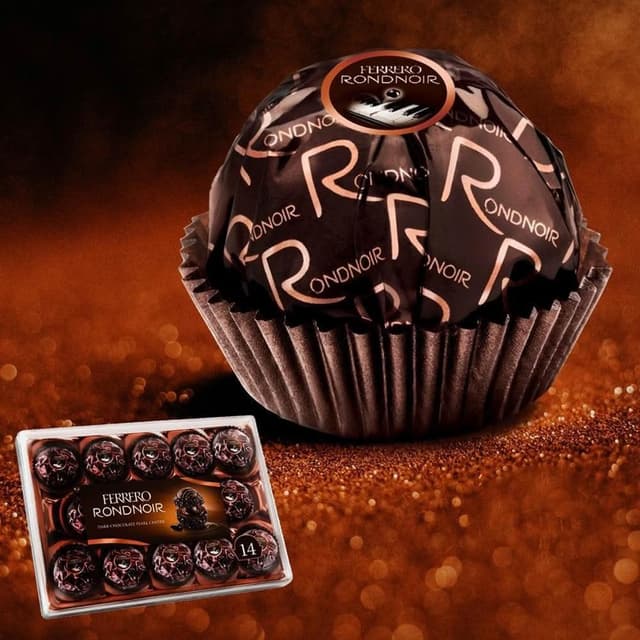 【CHARA 微百貨】義大利 FERRERO RONDNOIR 黑巧克力 金莎-14顆/盒 朗莎 黑金莎 朗莎