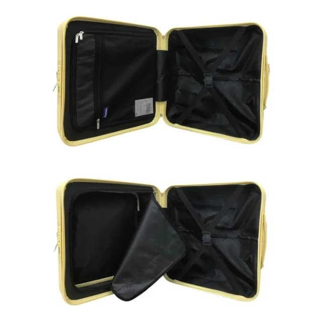 電子紋防刮 16吋前開式機長箱 複合式登機箱 旅行箱  行李箱小行李箱 前開旅行箱 機長箱 廉航登機箱