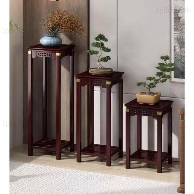 楠木花架 植物架 盆栽架 置物架 裝飾架 藝品架 花瓶架 財位桌 花臺 四方花臺 花臺櫃 花架 花盆擺件