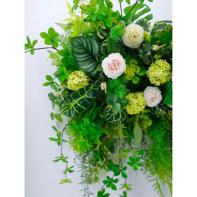 【HUGO DECO 榆果傢飾】茶花綠植栽生態壁飾/免運專人配送限雙北市(擬真植物/電箱佈置/居家佈置/壁面裝飾)