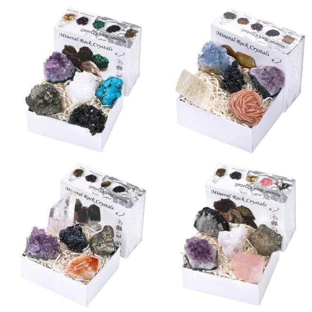 念念不忘水晶專賣 5種水晶原礦套裝 礦石禮盒套裝 礦石教學器材 擴香石 水晶擴香 水晶香薰石 水晶