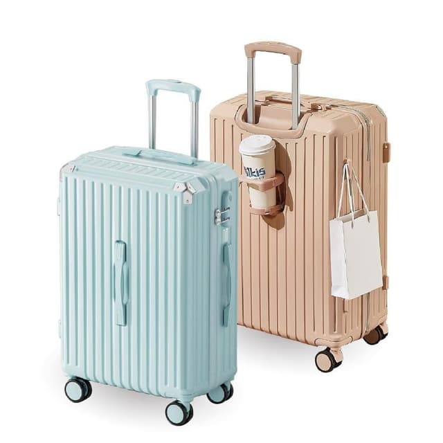 【路比達】BYC 22吋杯架行李箱 奶油風 掛勾腳丁旅行箱☆兒樂