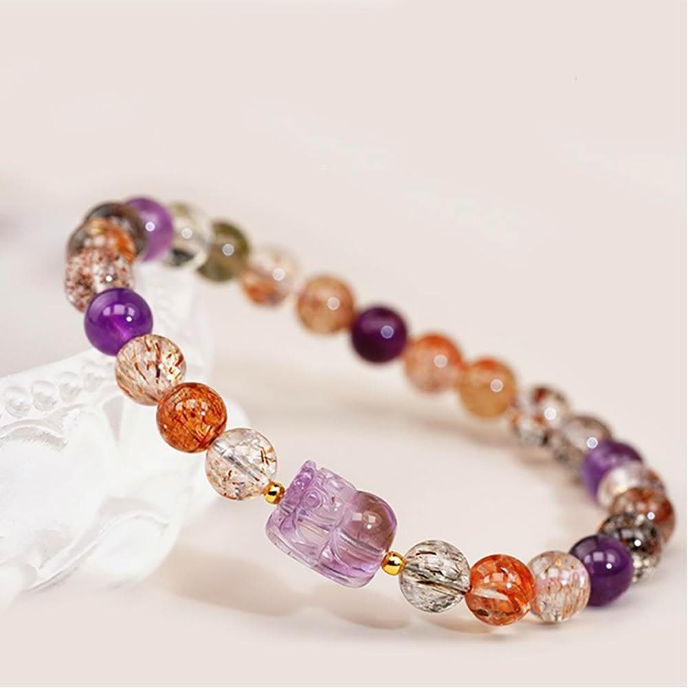 【my stere 我的時尚秘境】天然超七貔貅水晶手鍊 五路財神 全能轉運 招財手鍊 咬錢水晶