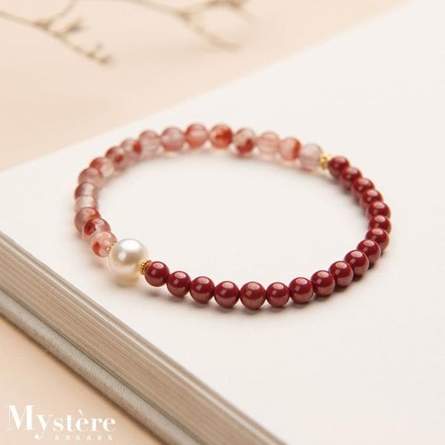 【my stere 我的時尚秘境】天然帝王砂淡水珍珠手鍊 天然水晶手串 招財開運飾品 水晶串珠