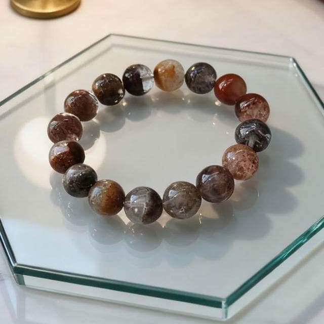 【Paiya 派亞】淨體9-11MM天然彩幽靈綠幽靈楓葉幽靈半盆聚寶盆手串手鍊