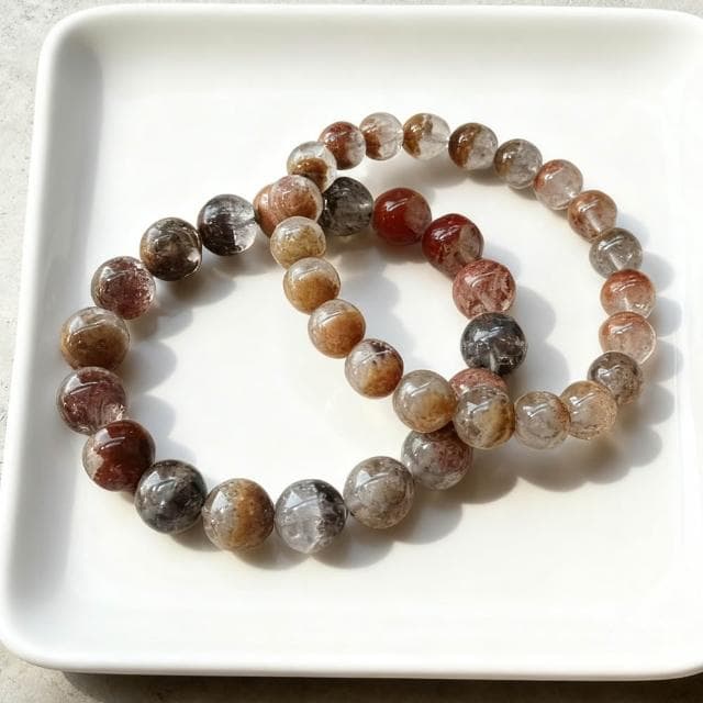 【Paiya 派亞】淨體9-11MM天然彩幽靈綠幽靈楓葉幽靈半盆聚寶盆手串手鍊