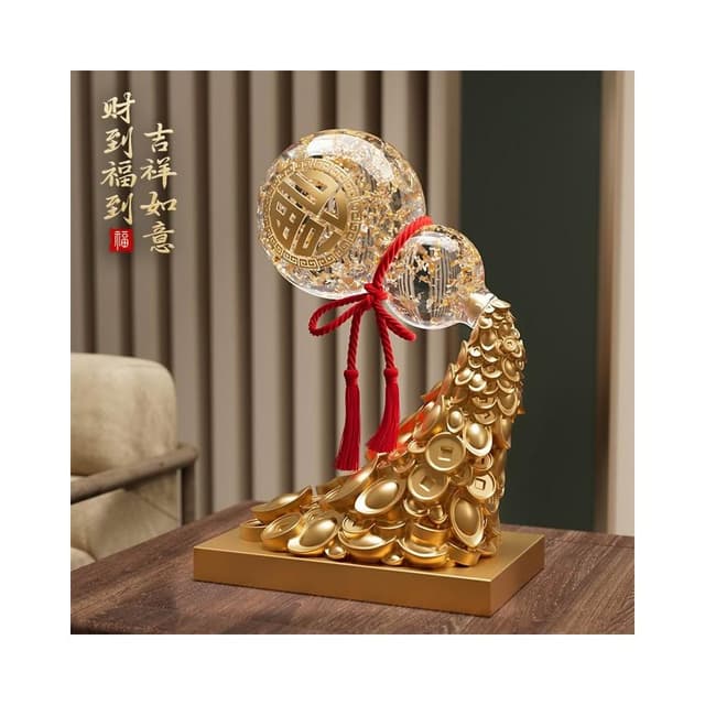 葫蘆擺件 開業生意興隆擺件 辦公室客廳喬遷新居禮物 招財工藝品 開幕送禮 辦公室擺件 家居家飾 創意