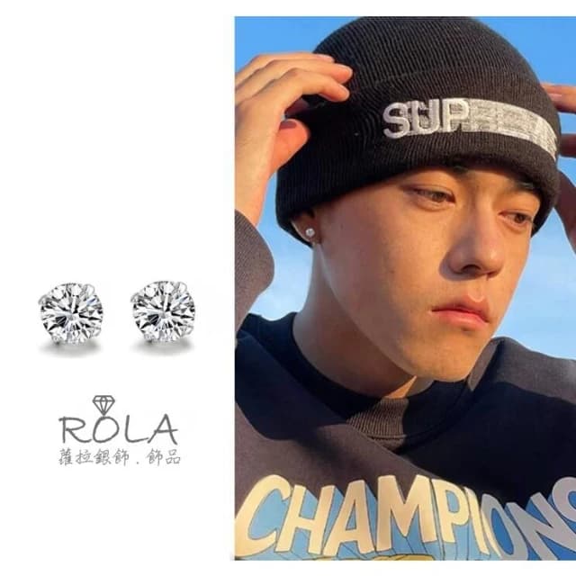 ROLA蘿拉銀飾.飾品 “現貨當天出” (一對價.3-6mm) 12色鋯石水鑽單鑽999足銀純銀耳針耳環養耳針 1-3.