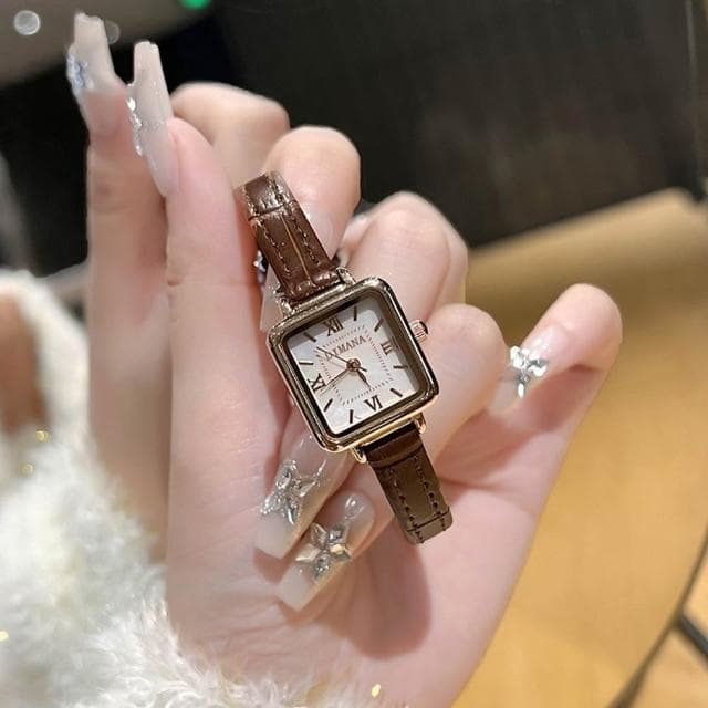 【LEEHER】小錶盤手錶/手錶/氣質腕錶/腕錶/小方錶/穿搭配件/女生手錶/皮帶手錶/方形手錶/網帶手錶/