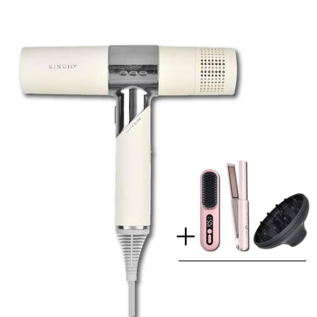 【KINUJO】搭贈組｜超遠紅外線美髮吹風機 (三段風量 三種溫度 速乾頭髮 潤澤髮絲 保護頭皮_Kimi極美職人推薦)