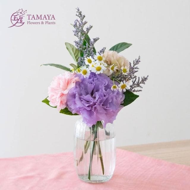 玉屋TAMAYA 紛花 | 紫露華瓶中花(鮮花 開幕升遷 發表會 生日祝賀 告白 紀念日 畢業祝福 母親節)