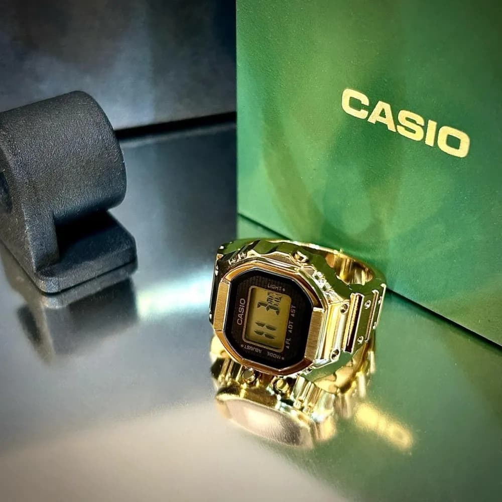 【CASIO 卡西歐】CRW-001G-9 金色 戒指手錶