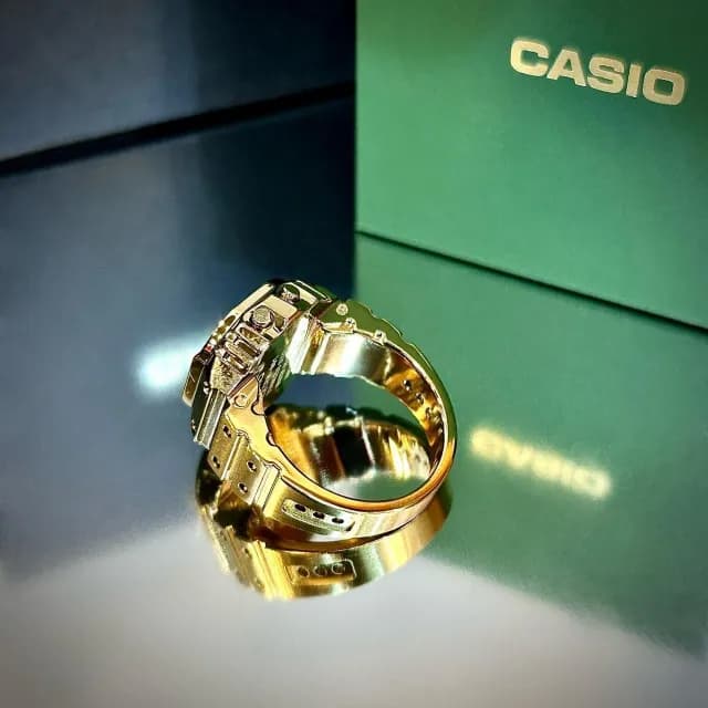 【CASIO 卡西歐】CRW-001G-9 金色 戒指手錶