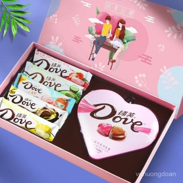 心心相印 德芙浪漫甜心禮盒263g年貨節送女友禮物高檔伴手禮休閒零食糖果