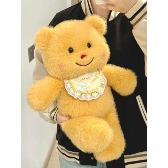 會跑步的奶油黃色小熊玩偶公仔睡覺抱枕娃娃毛絨玩具生日女生
