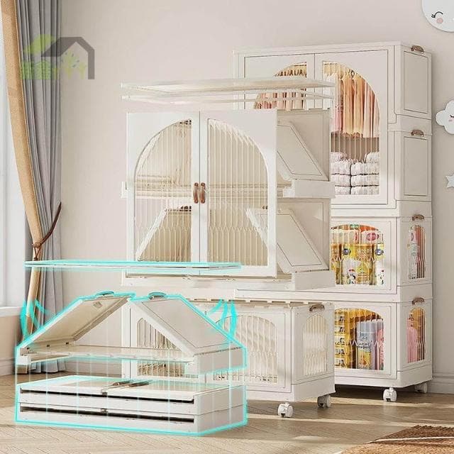 免安裝寶寶衣櫃 嬰兒小衣櫥 臥室衣服塑料收納櫃 寶寶 零食 玩具收納箱 儲物櫃收納箱 收納櫃 折疊收納箱 收納架置物箱