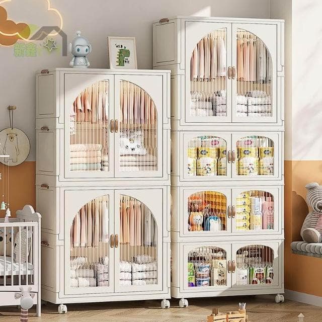 免安裝寶寶衣櫃 嬰兒小衣櫥 臥室衣服塑料收納櫃 寶寶 零食 玩具收納箱 儲物櫃收納箱 收納櫃 折疊收納箱 收納架置物箱