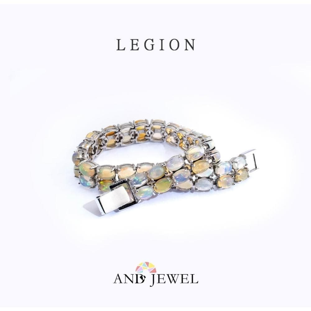 [安珠] 蛋白石 多色 橢圓 4*6mm 手鍊 和諧系列 Legion 天然寶石 珠寶銀飾 安的珠寶