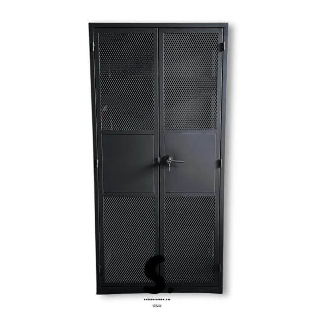 大型網櫃.消光黑收納櫃.菱格造型櫃.工業風系列.鐵件製造.傢俱