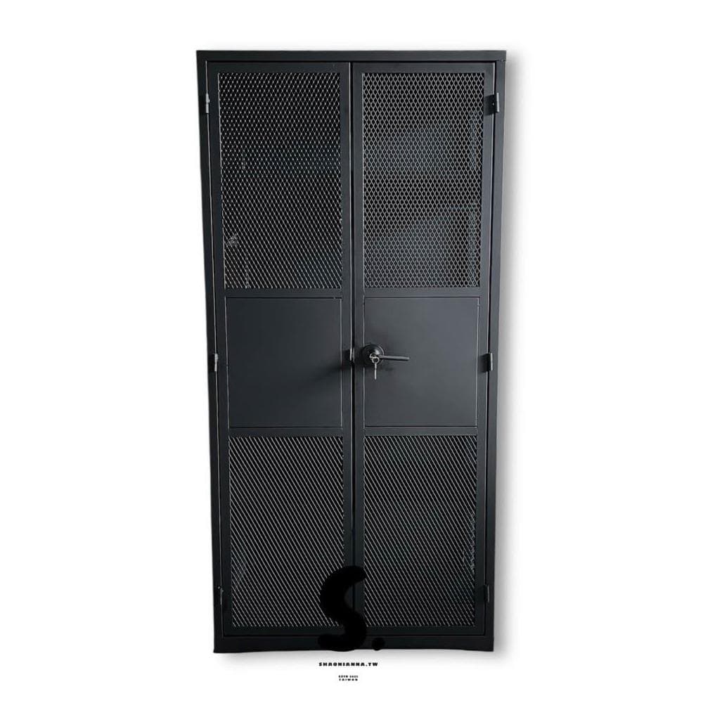 大型網櫃.消光黑收納櫃.菱格造型櫃.工業風系列.鐵件製造.傢俱