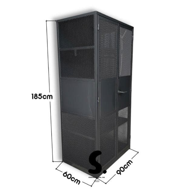 大型網櫃.消光黑收納櫃.菱格造型櫃.工業風系列.鐵件製造.傢俱