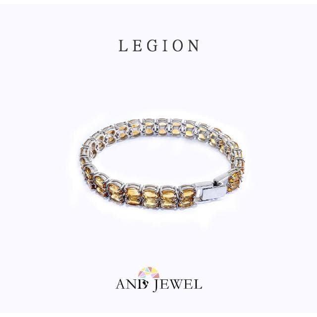 [安珠] 黃水晶 黃色 橢圓 4*6mm 手鍊 和諧系列 Legion 天然寶石 珠寶銀飾 安的珠寶