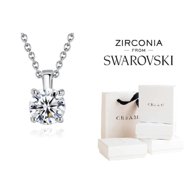 【CReAM】Letitia施華洛水晶鋯石項鍊 金色銀色(生日 禮物 送禮 禮盒)