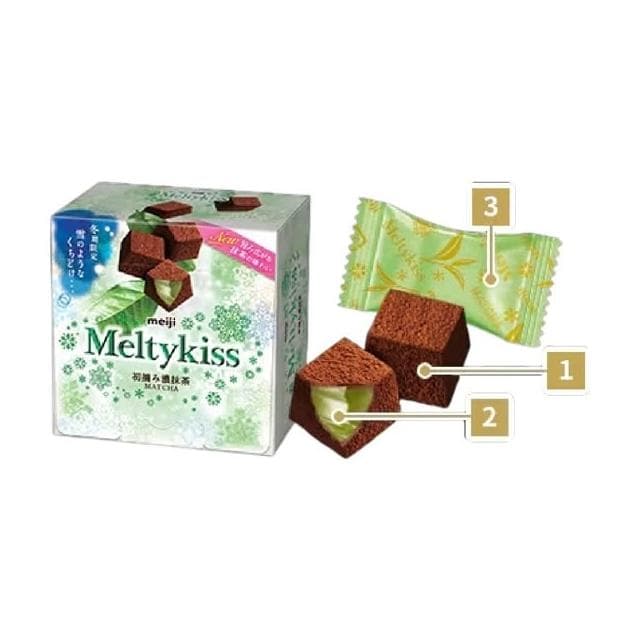 【Meiji 明治】+爆買日本+ Meltykiss 夾餡可可粒 牛奶/草莓/抹茶 盒裝 夾心可可塊 冬季限定 日本巧克力