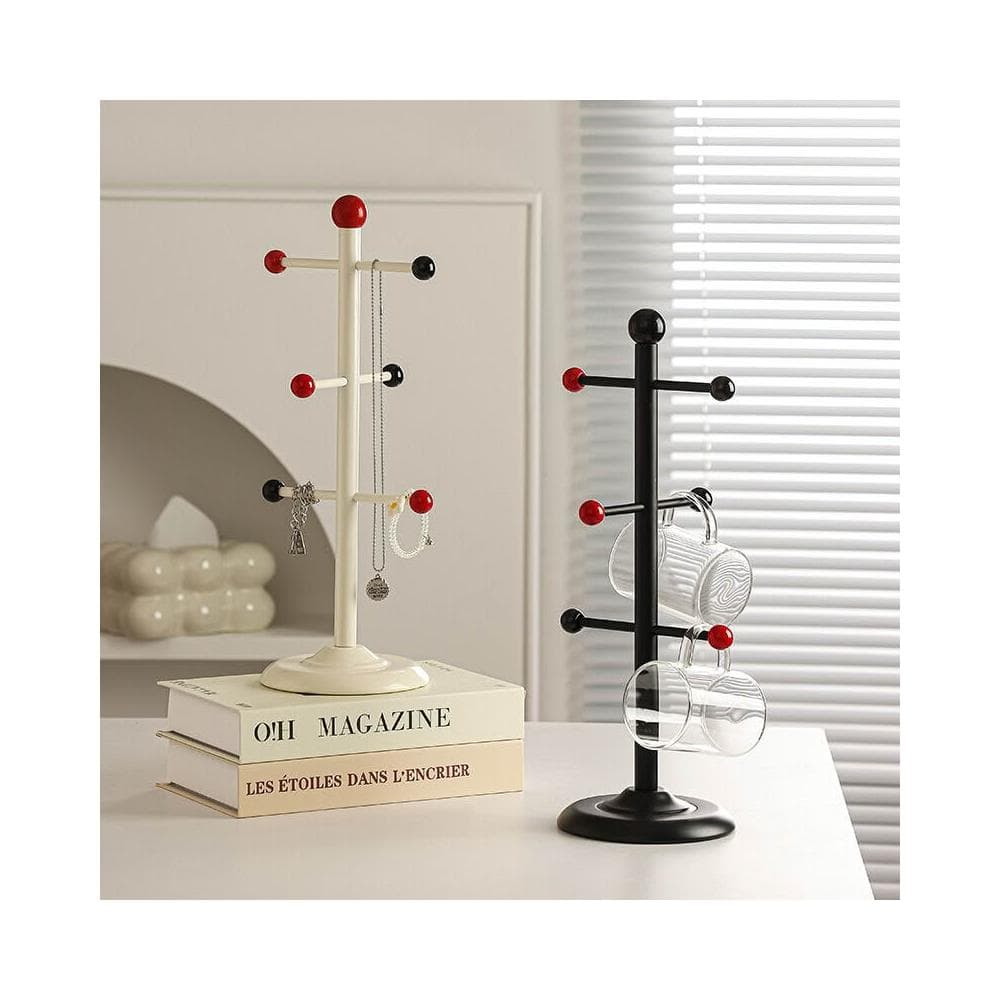 免運 免稅 奶油風高級感陶瓷杯架家用裝飾好物撞色酒杯架客廳收納架子喬遷禮