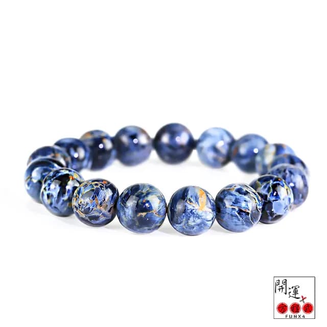 【開運方程式】納比亞高火彩藍彼得石手珠12mm(頂級藍彩水晶手鍊)