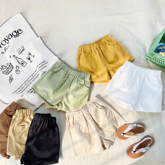 【橘魔法】原色斜紋棉休閒短褲(卡其褲 短褲 褲子 男童 女童 中性款 童裝)