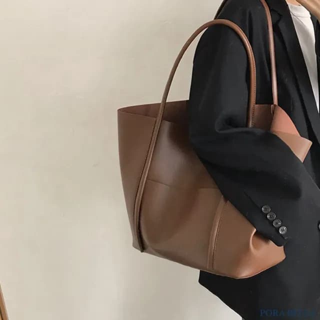 【Porabella】簡約休閒 復古托特包 大容量單肩手提包 ins風 送女友 情人節禮物首選Backpack Bags