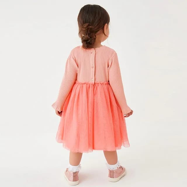 【橘魔法】俏皮獨角獸長袖紗裙洋裝(長袖洋裝 薄長袖 連身裙 連衣裙 女童 兒童 童裝)