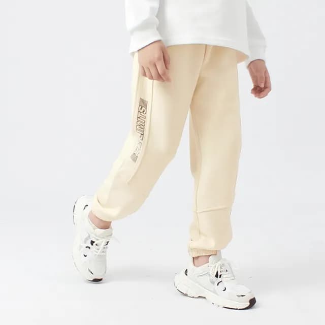 【橘魔法】大童 運動風字母刺繡膠印長褲(縮口褲 休閒褲 運動褲 褲子 長褲 男童 兒童 童裝)