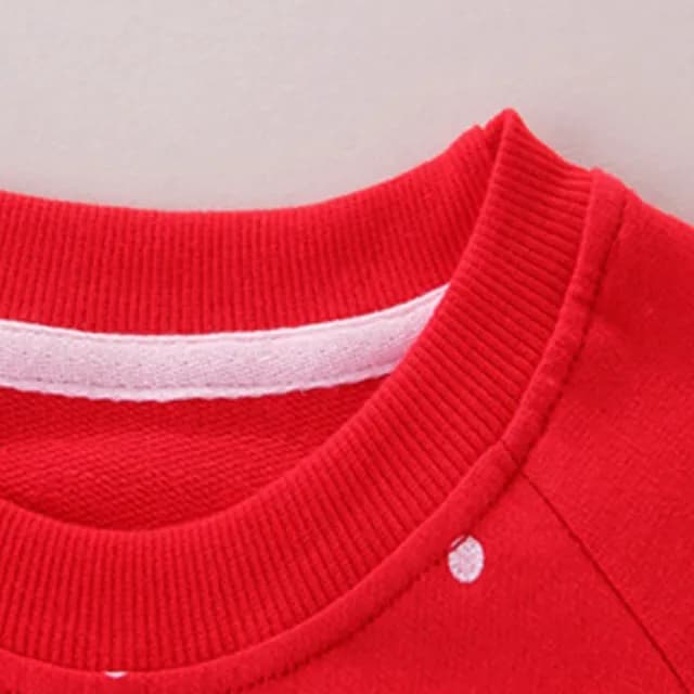 【橘魔法】點點雪人插肩毛圈棉長袖上衣(衛衣 薄長袖 聖誕服裝 聖誕節 耶誕節 大紅 過年 女童 兒童 童裝)