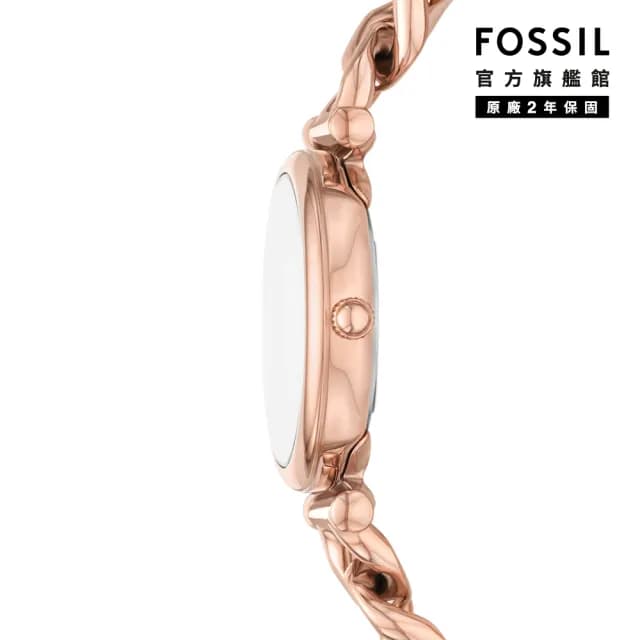 【FOSSIL 官方旗艦館】Carlie系列 優雅羅馬時刻手錶手鍊套組 不鏽鋼鍊帶 28MM 雙11限定(2色可選)