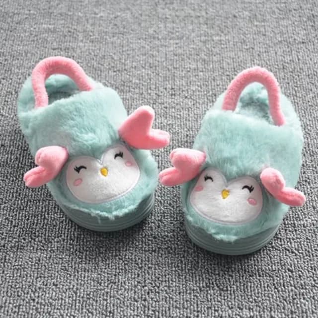 【橘魔法】柔軟毛毛厚底室內拖鞋(室內鞋 居家 保暖 棉鞋 拖鞋 兒童 童鞋 童裝 男童 女童 刷毛 厚 寒流)