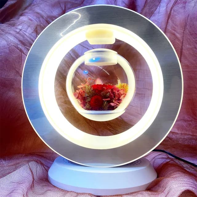 【OSTARA FLORIST 奧斯塔拉花藝】新色上市 永生花懸浮檯燈含藍芽音響(永生花、居家生活、節日送禮)