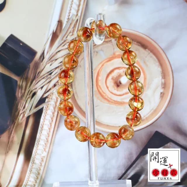 【開運方程式】黃水晶手珠豔黃金字塔聚寶盆10mm(豔黃水晶手珠手鍊)