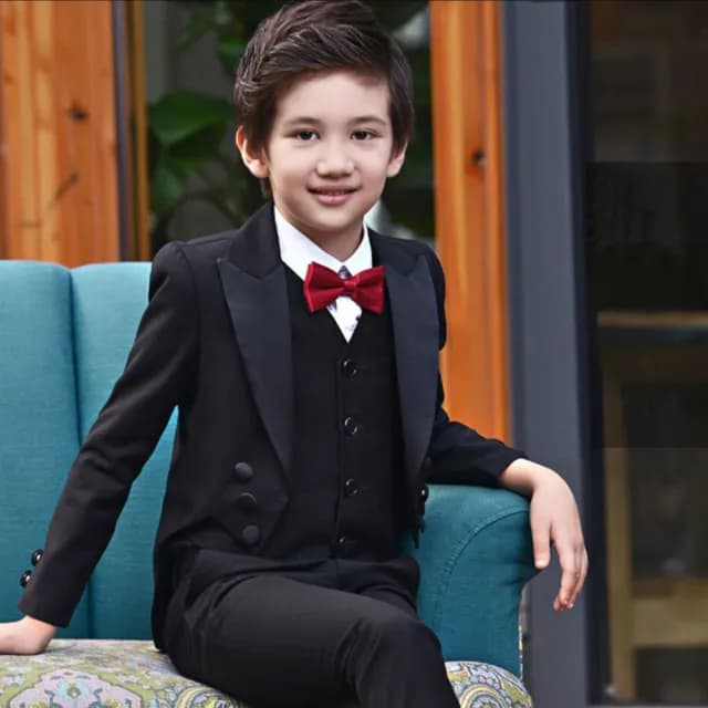 【橘魔法】前短後長燕尾服西裝外套(長袖外套 男童 花童 大童 西裝褲 畢業典禮 兒童 童裝)