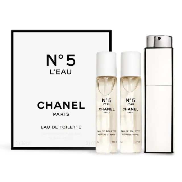 【CHANEL 香奈兒】N°5 L EAU清新晨露淡香水(20mlX3-國際航空版)