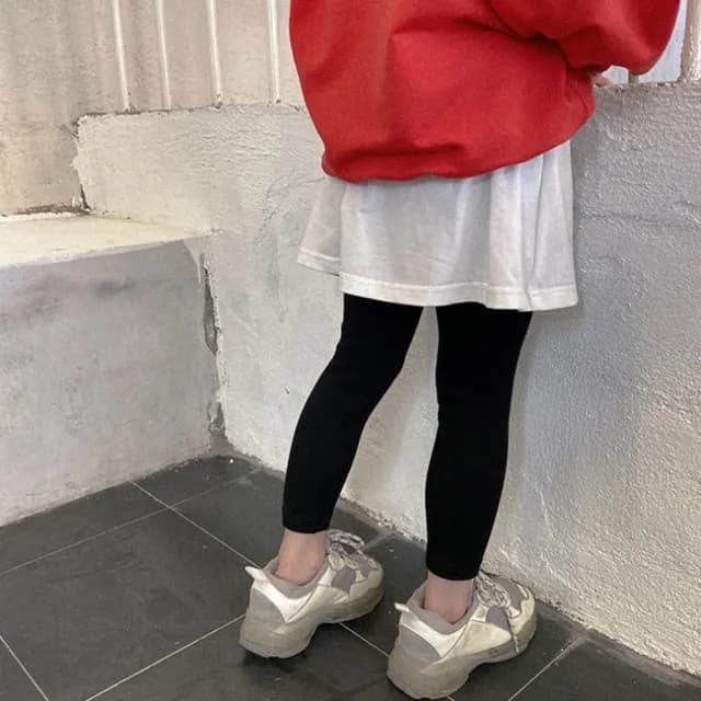 【橘魔法】素雅純色棉質內搭褲褲裙(褲子 九分褲 防曬 女童 兒童 童裝 中童 小童)