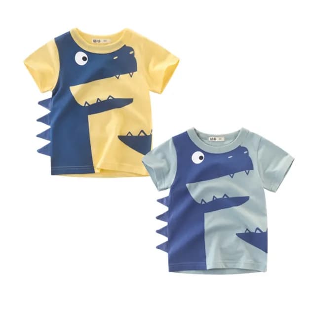 【橘魔法】大嘴恐龍立體背鰭短袖上衣(T恤 T-Shirt 男童 兒童 童裝)