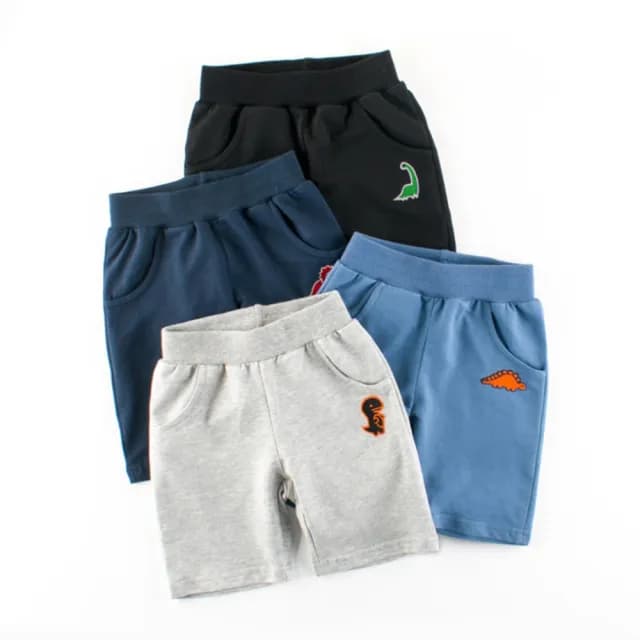 【橘魔法】恐龍刺繡運動棉質短褲(褲子 男童 童裝 中童 兒童 小童)