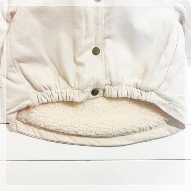 【橘魔法】米色羊糕絨工裝外套(前短後長 加厚 風衣 厚外套 夾克 保暖 寒流 中性款 女童 男童 兒童 童裝)