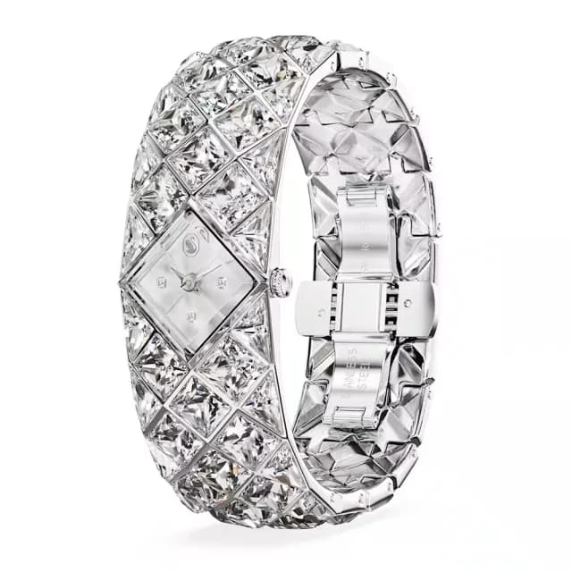 【SWAROVSKI 施華洛世奇】Curiosa Bangle 奢華水晶手鐲腕錶-21mm 情人節 送禮首選(5724515)