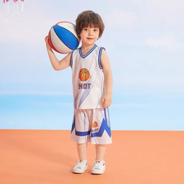 【橘魔法】透氣洞洞流線籃球套裝(無袖背心 短褲 褲子 運動服 透氣 童裝 男童 兒童)